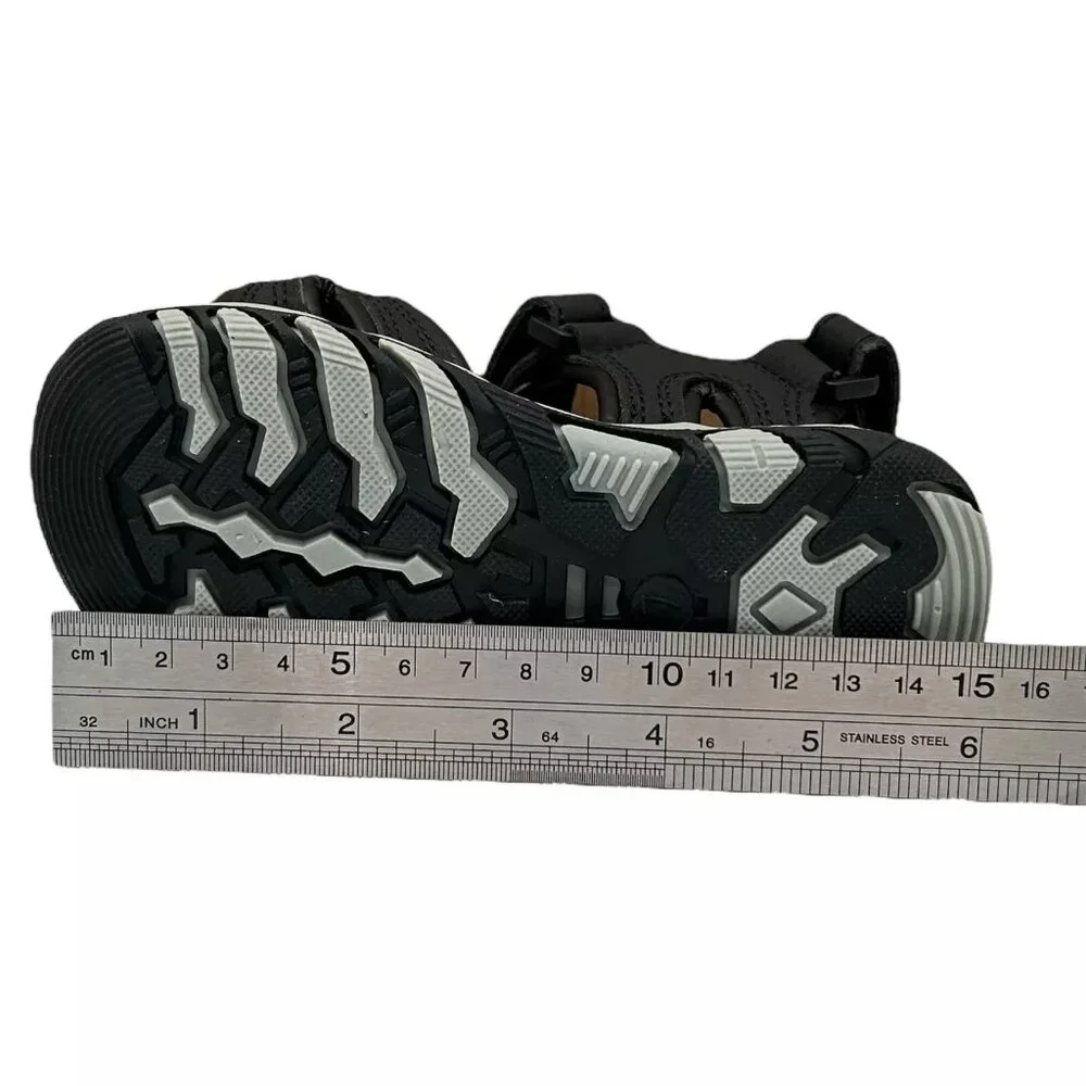 Khombu Toddler Boy's Strappy Sandals Size 7 Black Sporty Style Adjustable Straps